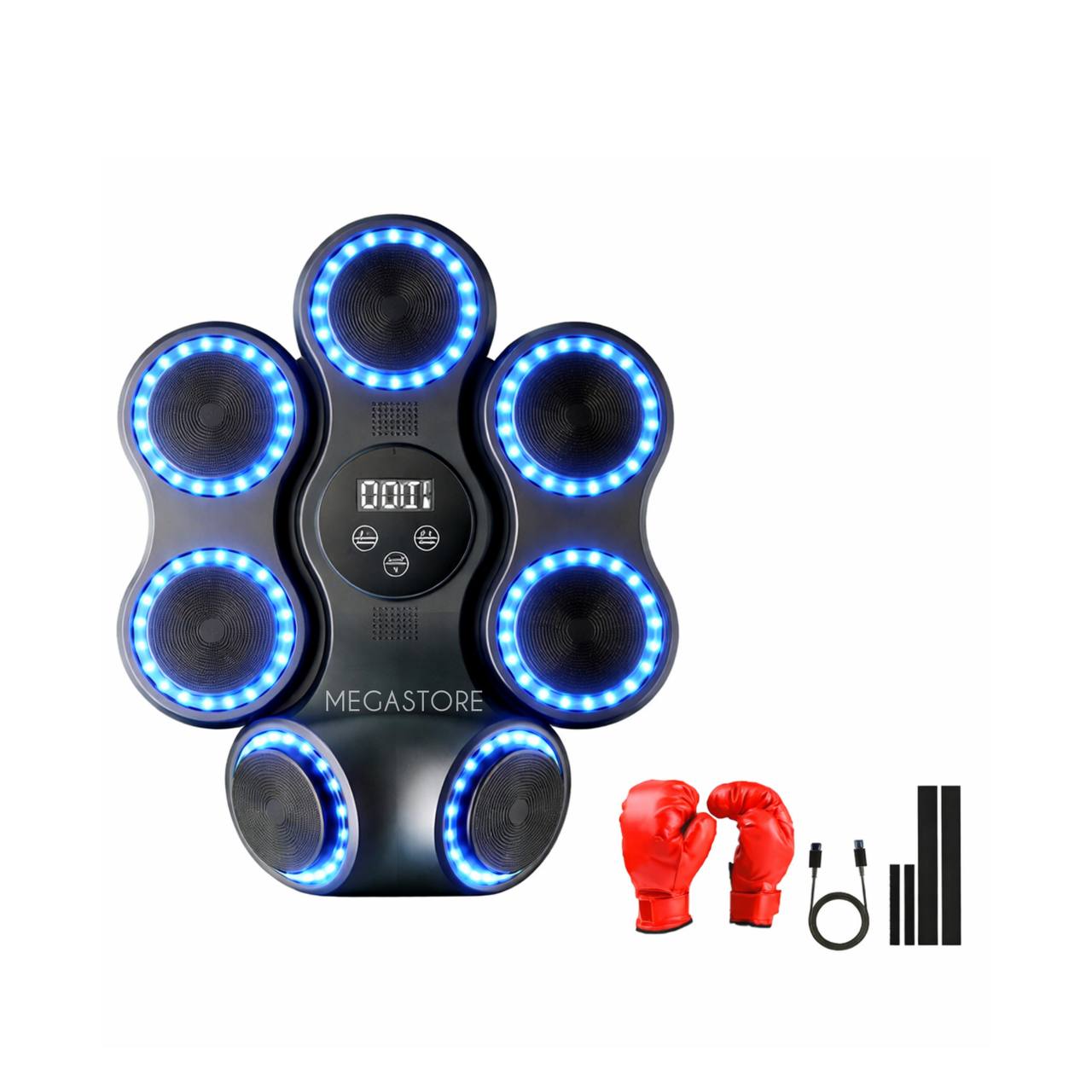 боксерський тренажер реакції настінний LED Bluetooth чорний