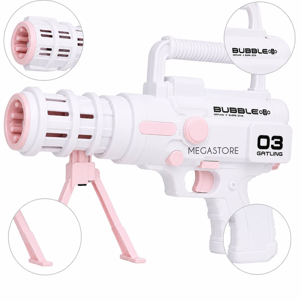Базука для мильних бульбашок Bubble Gun / Автоматичний генератор мильних бульбашок для дітей / Іграшка для вулиці та свят - Зображення 4